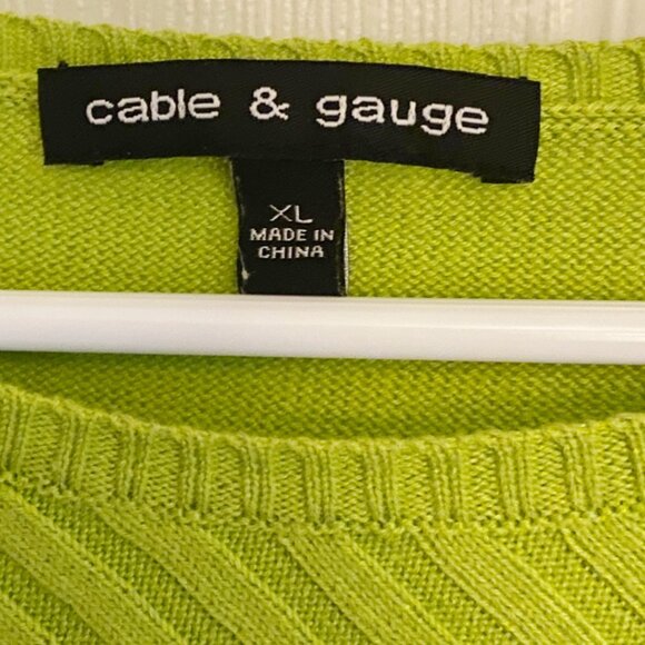 Cable and Gauge green knit top size XL - Picture 5 of 7